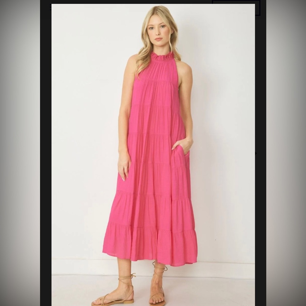 Pink Midi Swing Dress